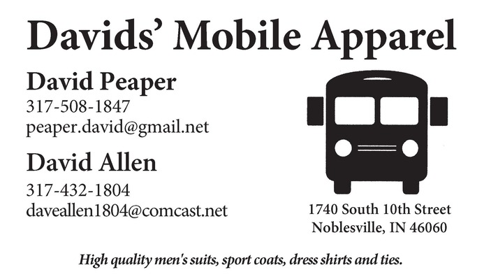 Davids Mobile Apparel Business Card